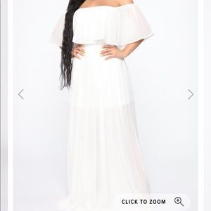 NWT Fashion Nova White Maxi Off the Shoulder Dress